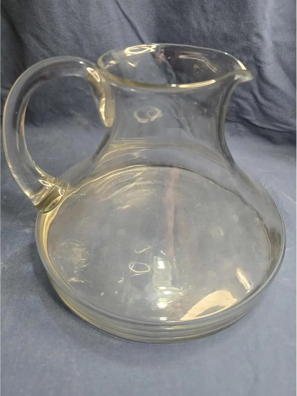 Vintage Rare Clear Glass Pitcher Jug with Handle